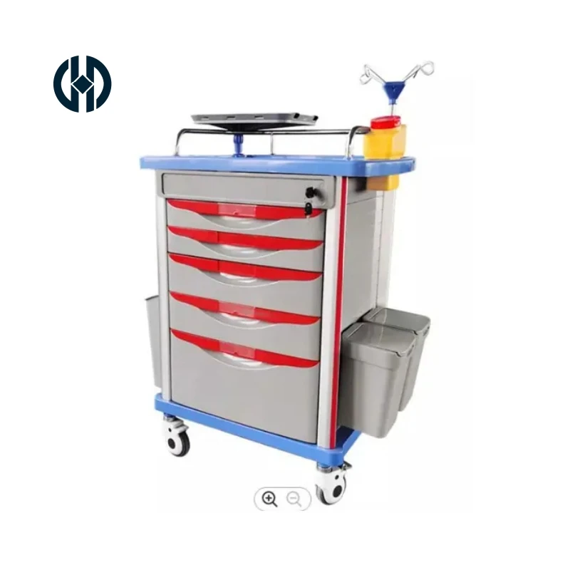 Hot selling hospital emergency cart medical trolley with drawers Luxury trolley emergency treatment medication distribution cart