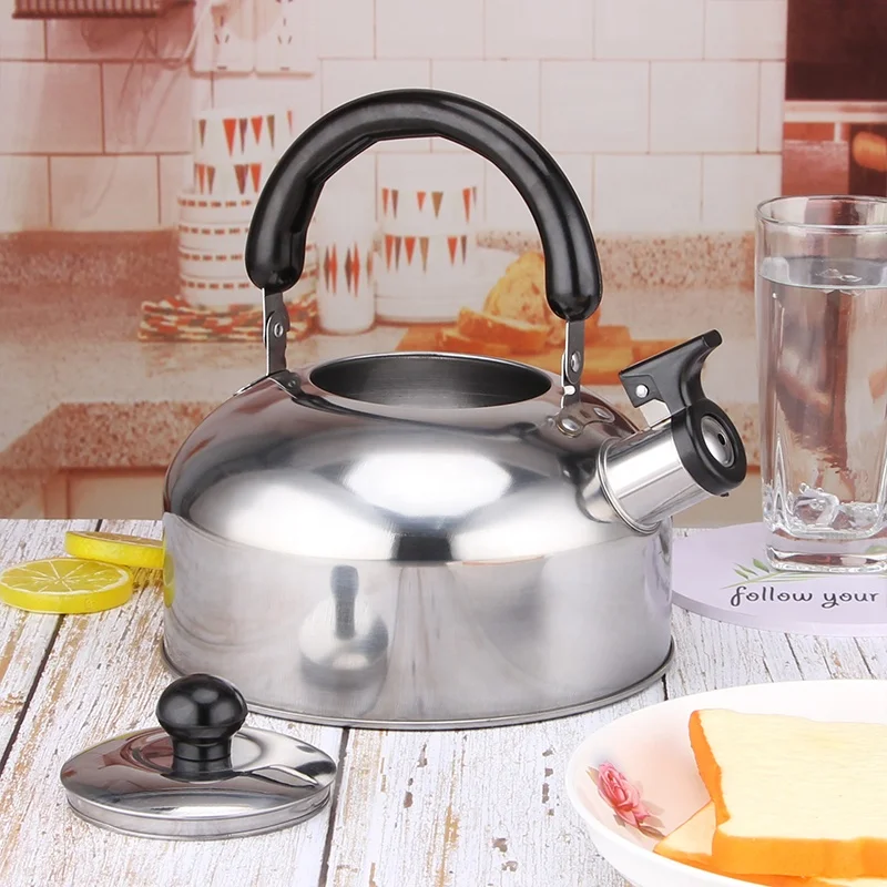 Stainless Steel Durable Silver Coffee Pot Induction Teapot Whistling Kettle Spout Tea Kettle With Bakelite Handle