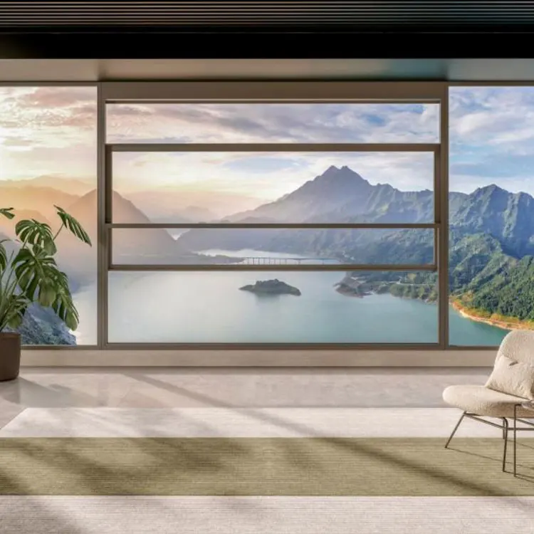 Apartment Customized Color Thermal Windows  Easy Assembly Aluminum Alloy Smart Double Glazed Glass Window In Ground