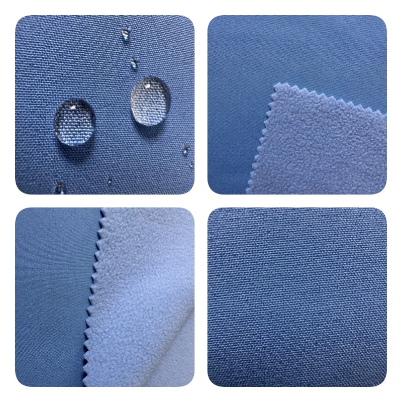 PS1/ROO68-1 60C Poly 100D Spandex stretch bonded with Poly fleece C6 W/R fabric for jacket