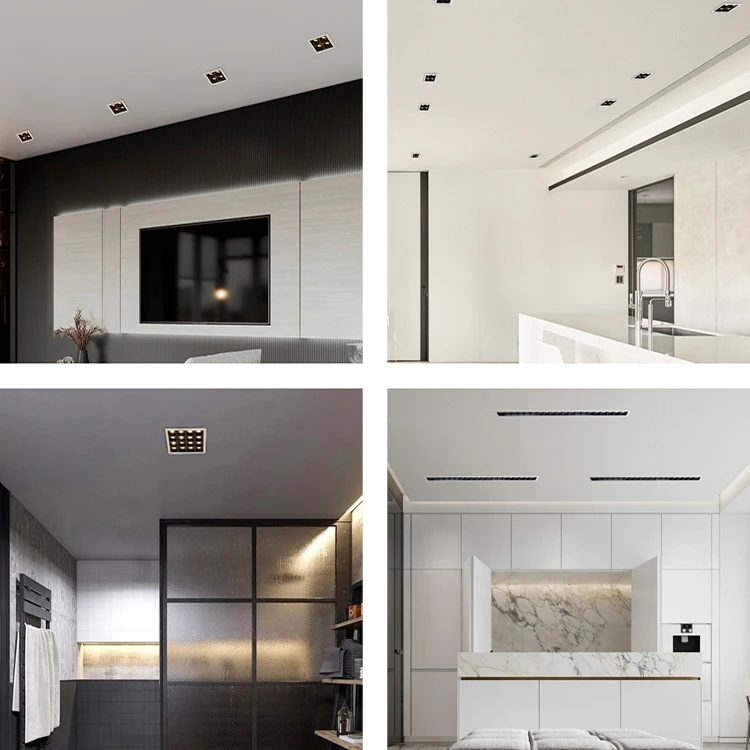 ALLWAY Top Sale Long Life Black Aluminum Modern Downlights Room 25w Led Linear Grille Lamp