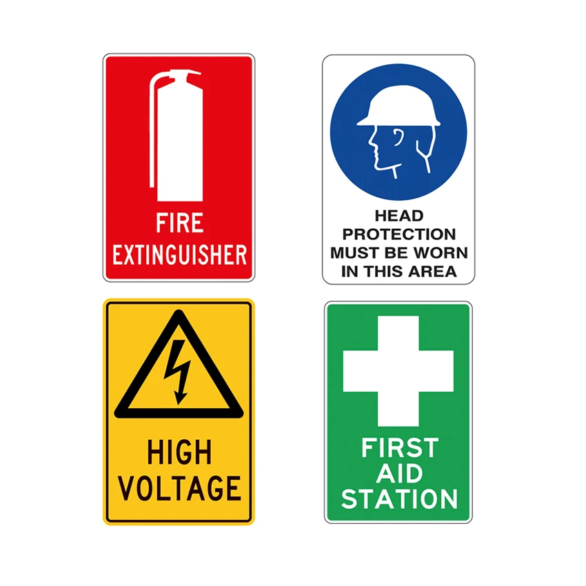 Customisable PVC 450*600 mm Electrical Hazard Floor Wall Safety Warning Signs High Voltage Danger Hazard Road Safety Signs