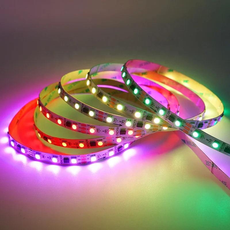 60LED 12v WS2811 Programmable Superbright Dreamcolor Flexible 5050 Smart RGB LED Strip Light For Decoration Lighting