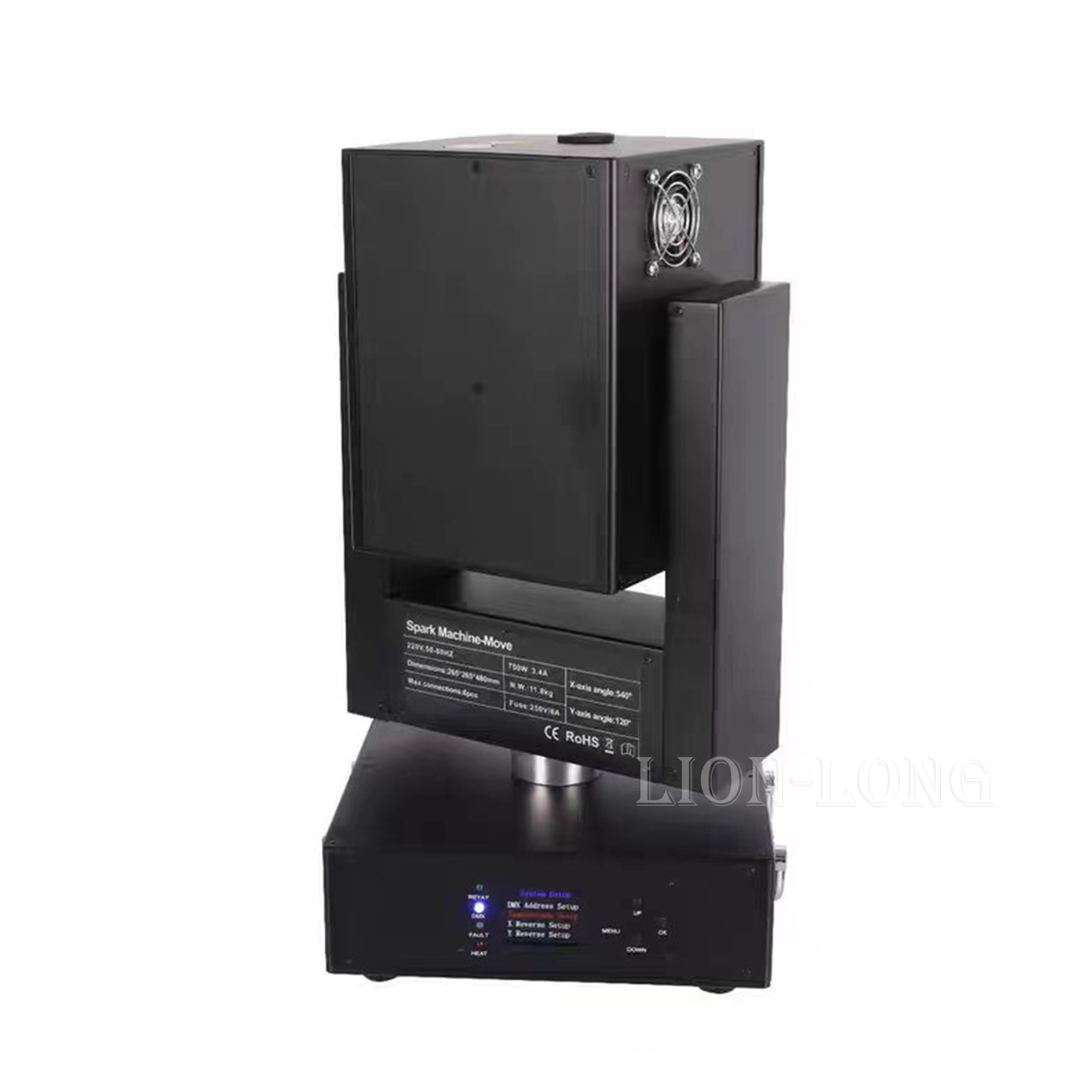 750W Moving Head Fireworks Cold Flame Spark Machine Rotating Spark Fountain Machine for Wedding Parties