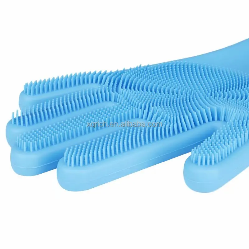 BPA FREE Silicone Dishwashing Gloves for Kitchen Silicone Scrubbing Gloves Soft Bristles Cleaning Pet Care Washing Reusable