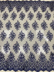 hot selling new design machine beaded sequins embroidery tulle lace fabric for dresses or party, new designer dress fabric