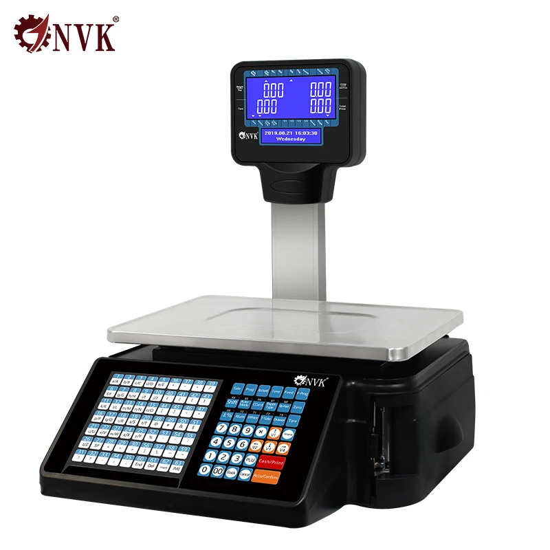Лучшее качество NVK Pos интерфейс весы штрих-кода весы с бесплатным программным обеспечением Manangerment с 58 мм этикетка фактура принтер