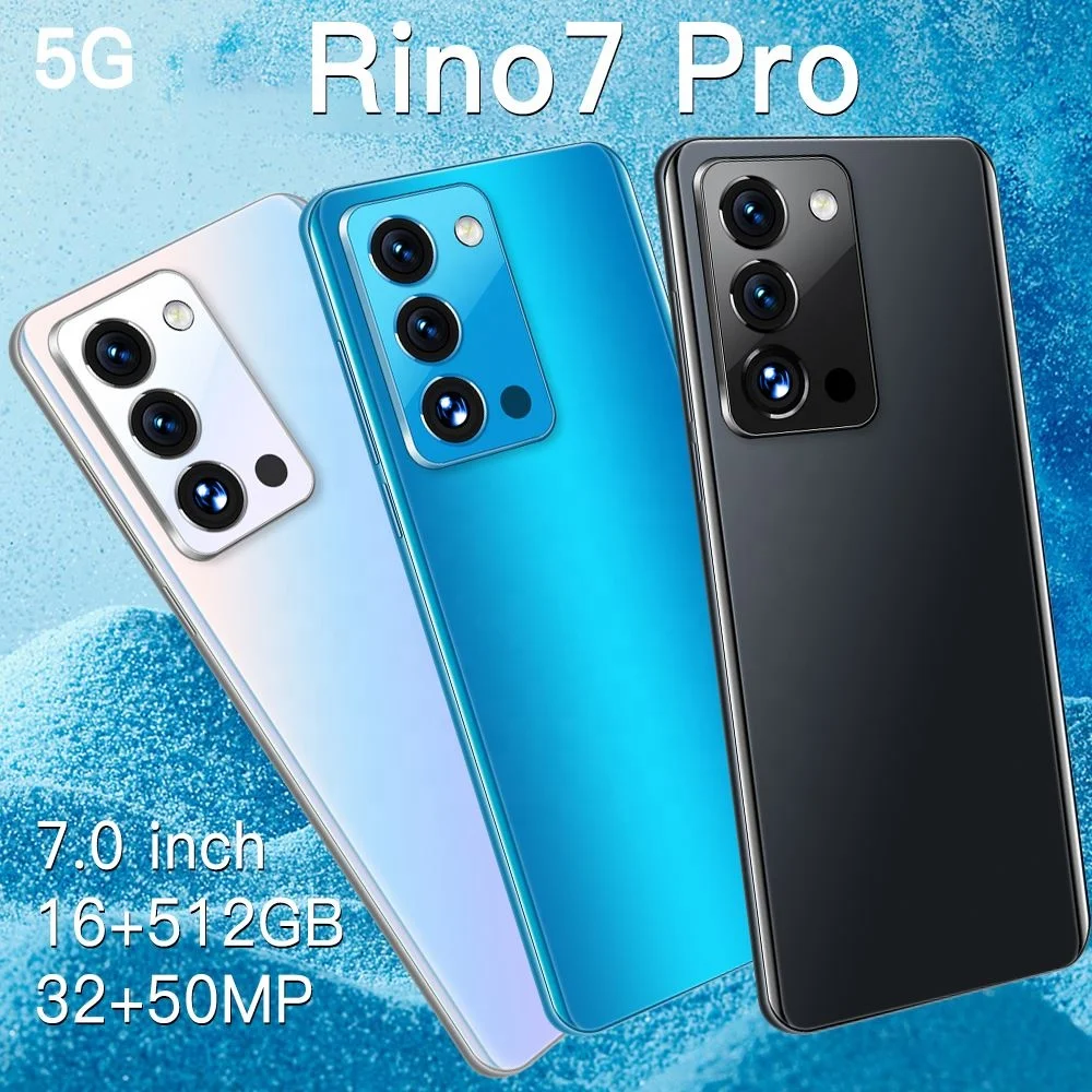 Новый мобильный телефон Tecno hot model Rino7 Pro разблокировка по лицу Android 11 0 смартфон 16 ГБ + 512 большой экран 7 дюйма