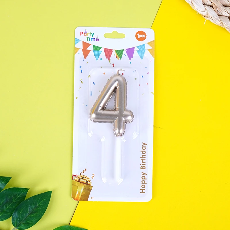 0-9 novelty balloon shape metallic party cake birthday number candle decoration number candles