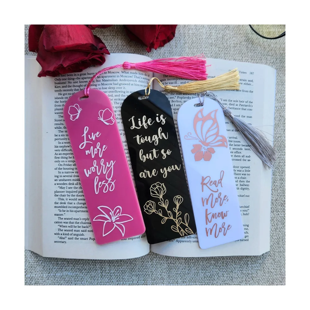 Custom Acrylic Bookmark Gift Plastic Book Mark for Book Lover Reader