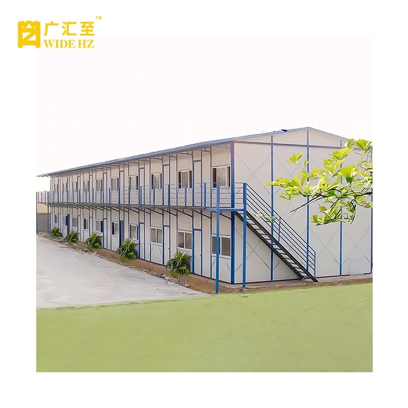 Prefab galvanized steel frame two storey house sandwich panel house with ISO 9001