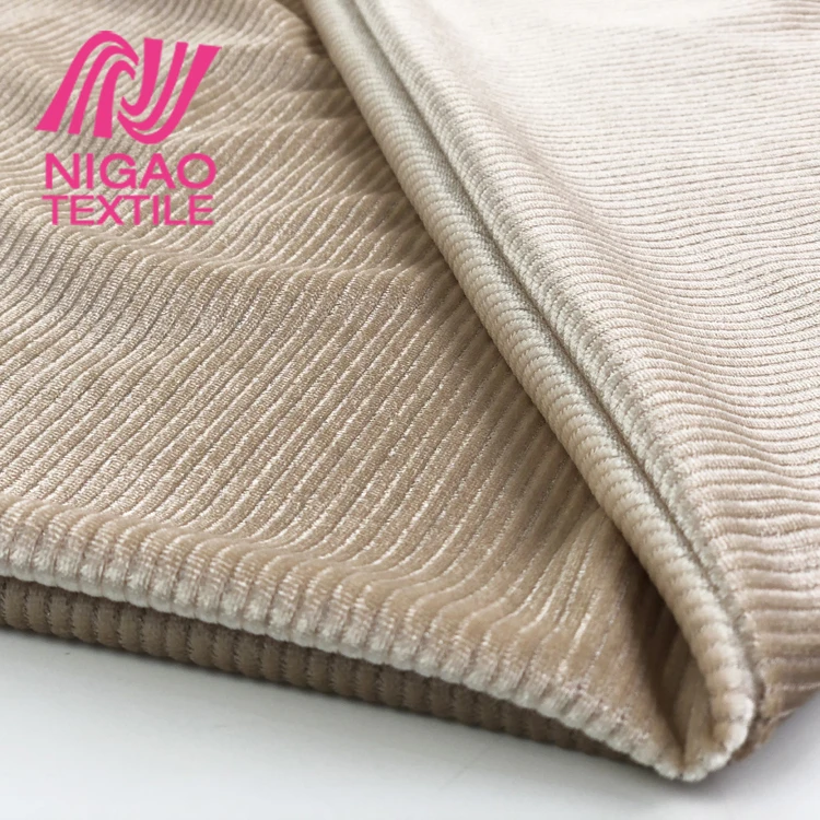 Designer clothes winter fashion Classic vertical pattern jacquard velvet fabric Comfortable Spandex Fabric for Garments Trousers