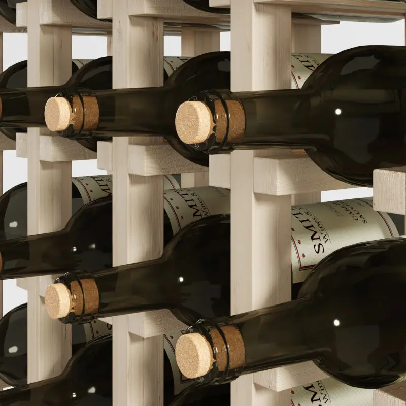 Customized wine rack pine 32-bottle capacity stackable storage wine rack display stand