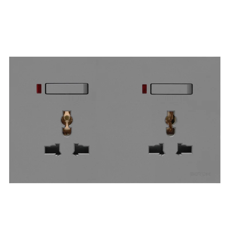 2x3 Pin Universal Socket BOTON 10A 250V Wall Switch Socket