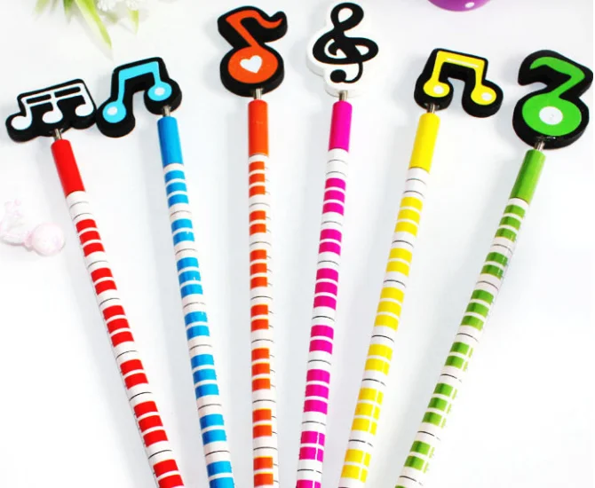 Handmade wooden pencil music symbol pencil cartoon pencil