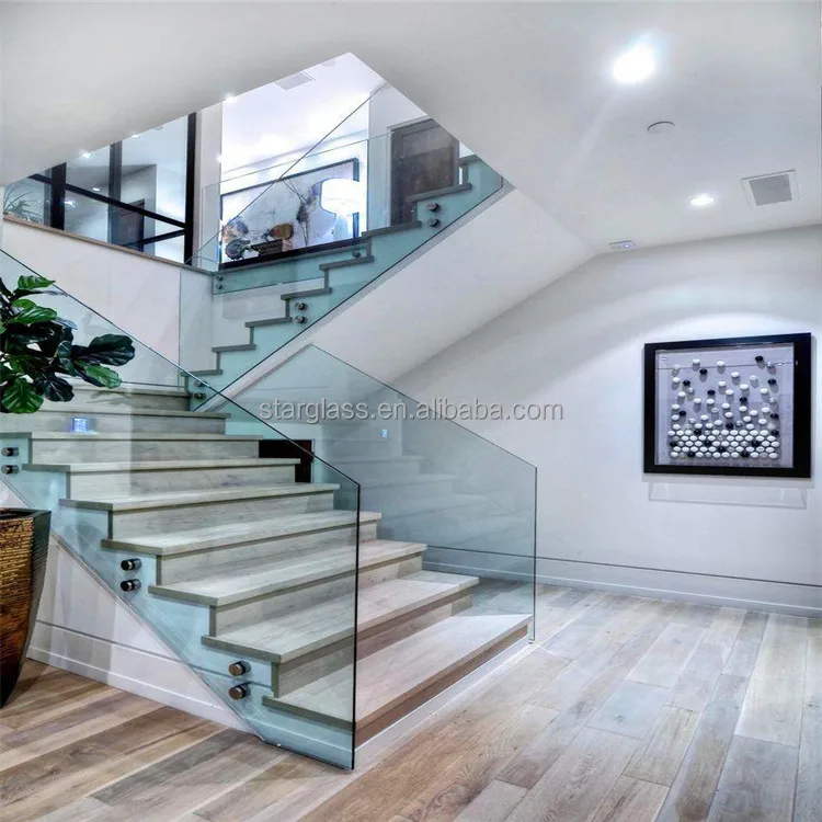 8mm 10mm Flat Curved Stair Railing Tempered Glass Price