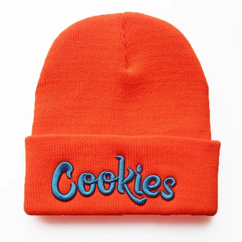 Hot selling letters Cookies embroidered knitted hat winter woolen warm hat