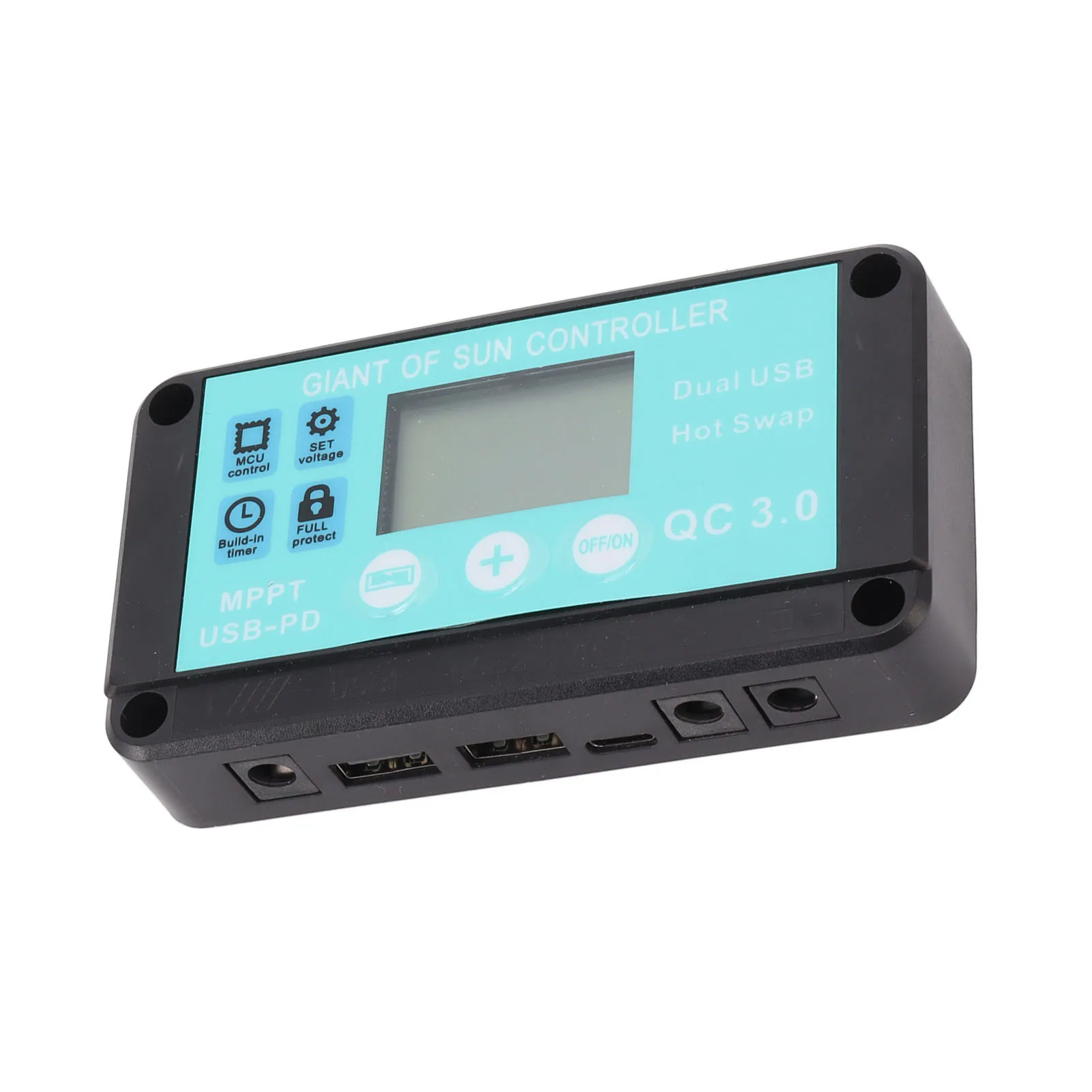MPPT Solar Charge Controller 10-100A 12V/24V Multiple Protection Solar Regulator LCD Screen Fast Charging 3.0 Battery Charger
