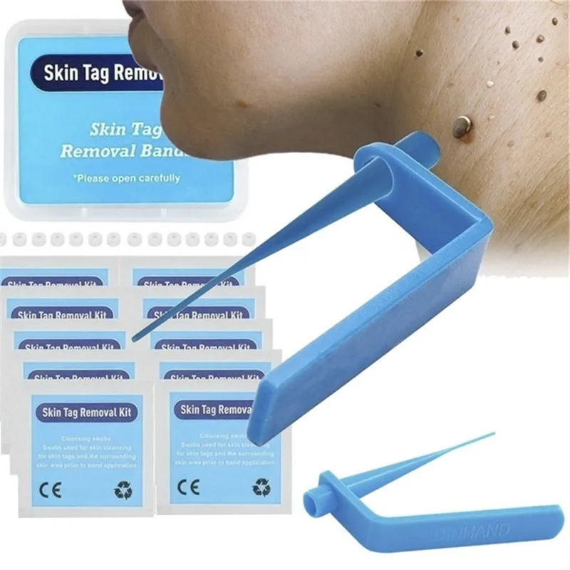  Blue Set Skin Tag Removal Kit Home Use Mole Wart Remover Equipment Micro Treatment Tool Easy To Clean