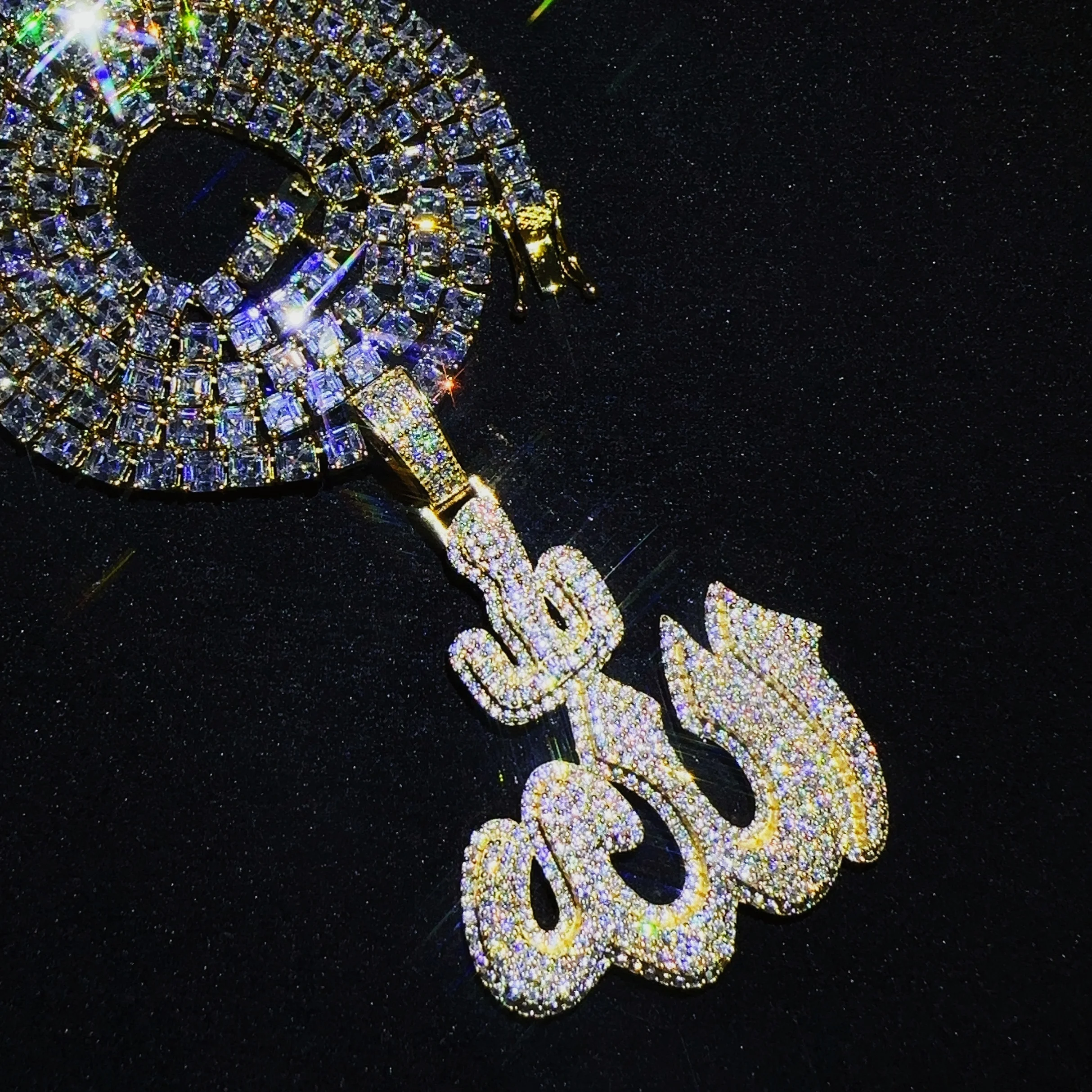 Fashion Best Jewelry Designer Custom 925 Sterling Silver Charm pendant VVS Moissanite Diamond Glow In Dark Anchor Pendant