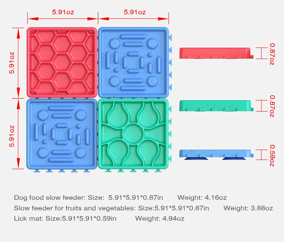 Device Shower Silicone Pet Lick Pad Slow Feeder Food Dispenser Dog Bowl Pet Lick Mat dog bowl square