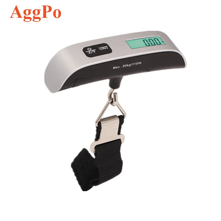 Digital Backlight Luggage Scale with Tare Function, 50Kg 10g 110LB Hanging Handheld Travel Pocket Scale, Travel Baggage Weighing