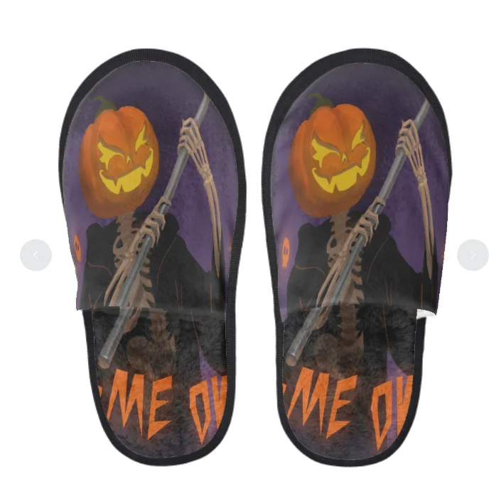Хэллоуин, распродажа, плюшевые зимние теплые женские тапочки eva