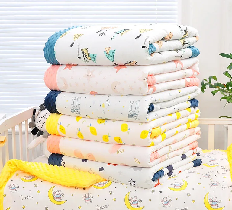 100% cotton Baby winter sleepers gauze cotton quilt with baby blanket muslin organic cotton swaddle for Newborn to Toddler