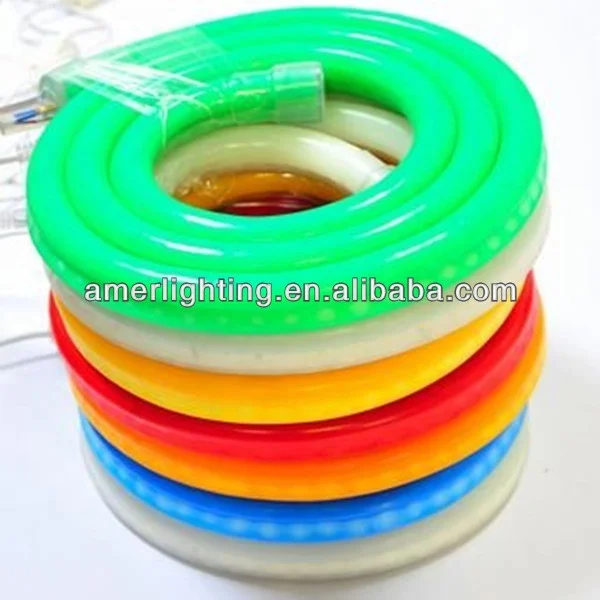 supper brightness 110v 220v color jacket flexible led neon in green color