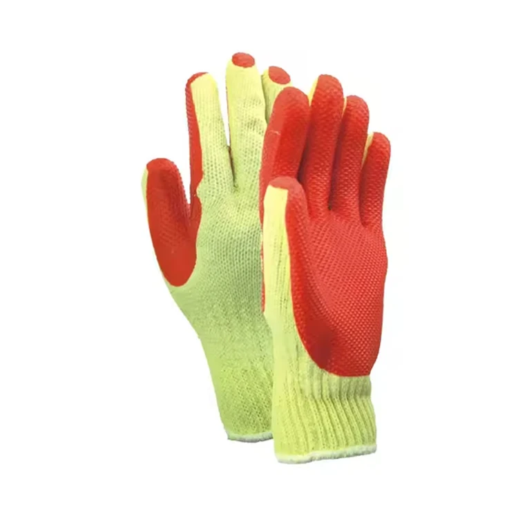 SunnyHope Hand gloves latex gloves wholesale rubber 7 Gauge with Solid latex coated on palm Elastic cuff gloves