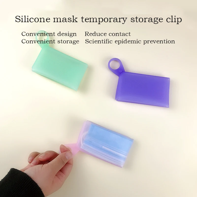 
Disposable collapsible and portable facemask storage clip containers masked storage pouch masking organizers case 
