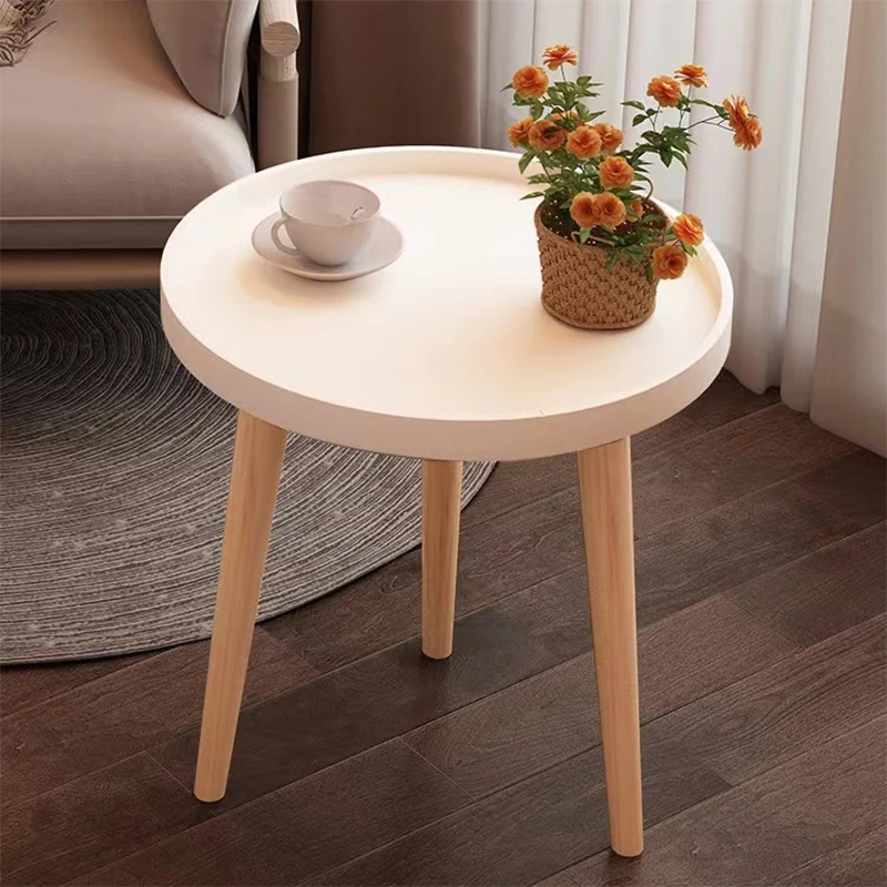 Living Room Furniture Tisch Center Tea Bedside Table Basse Mdf Small Cafe Round Side Table Coffee Tables With Wood Legs