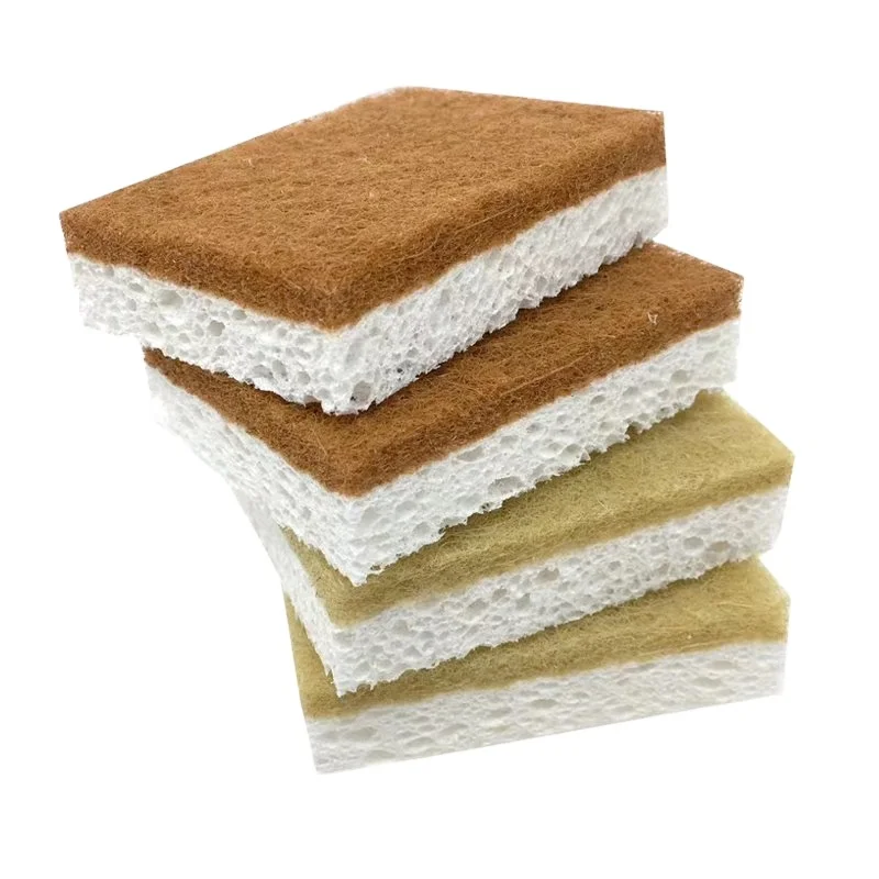 Eco-friendly Thick Heavy Duty Dish Washing Sponges Scrub for Cleaning Non-Scratch Kitchen Cellulose Biodegradable Natural Sponge