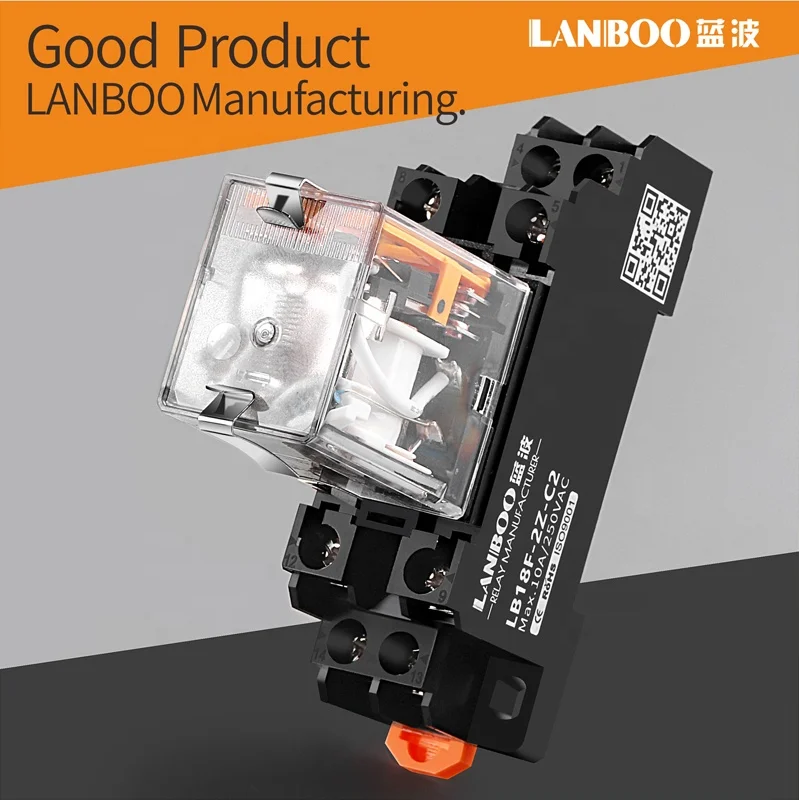 LANBOO миниатюрное промежуточное реле F18 HH54 MY AC DC 12 24 220V 8/14 Pins управление электромагнитное 5A