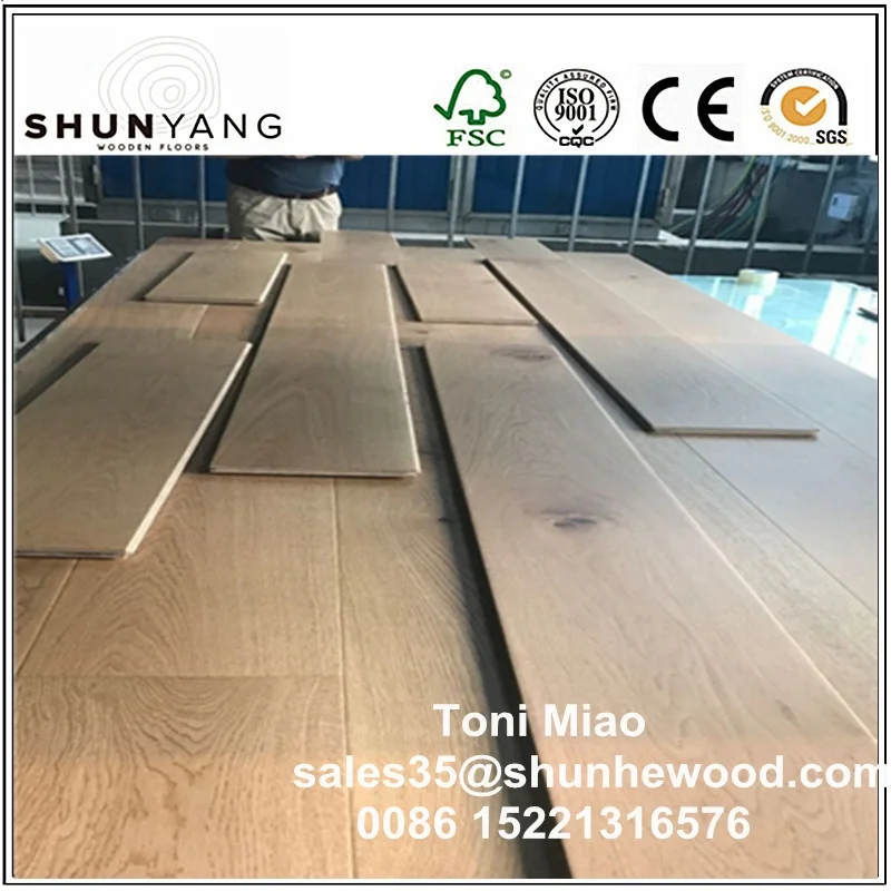 2018 Popular French Oak Brush Engineered Solid Hardwood Wooden Flooring