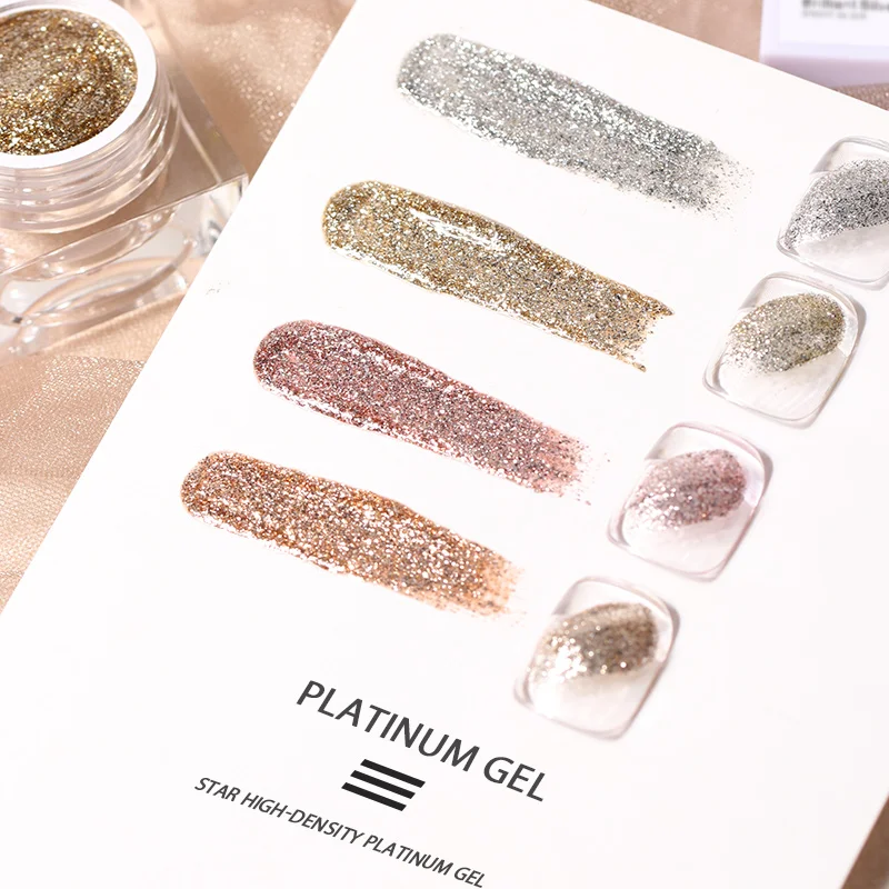 HS Private Label 4 Colors Soak Off UV Gel Shiny High Density Platinum Gel Polish