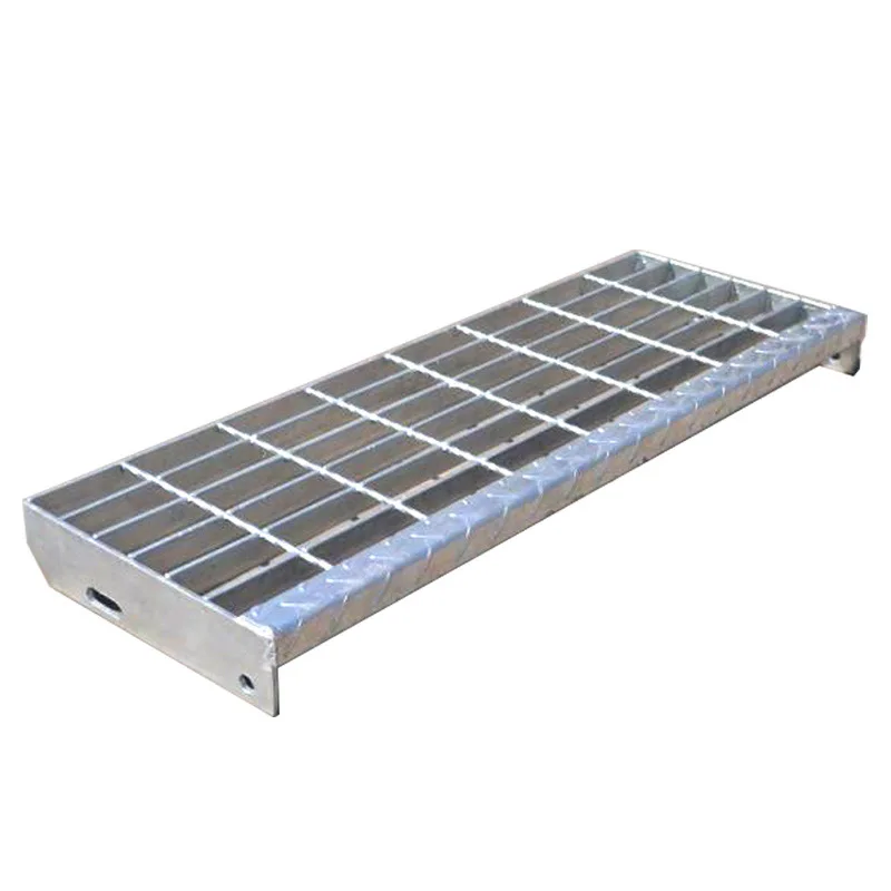 Anti Slip Bolted Fixing galvanized metal Stair Treads From Steel Grating steps