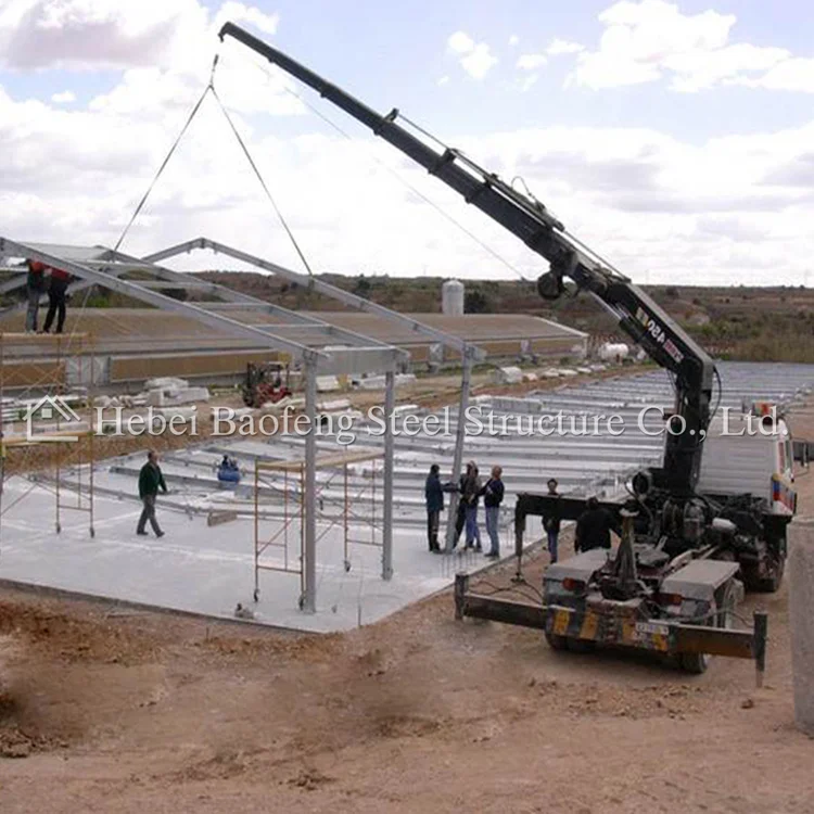 Modern Design Prefab Steel Structure Chicken Poultry Farm  For Sale