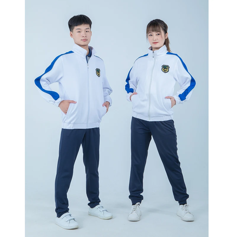 Hot selling  Spring autumn Primary High school uniform sports wear  cotton Tracksuit  for Students