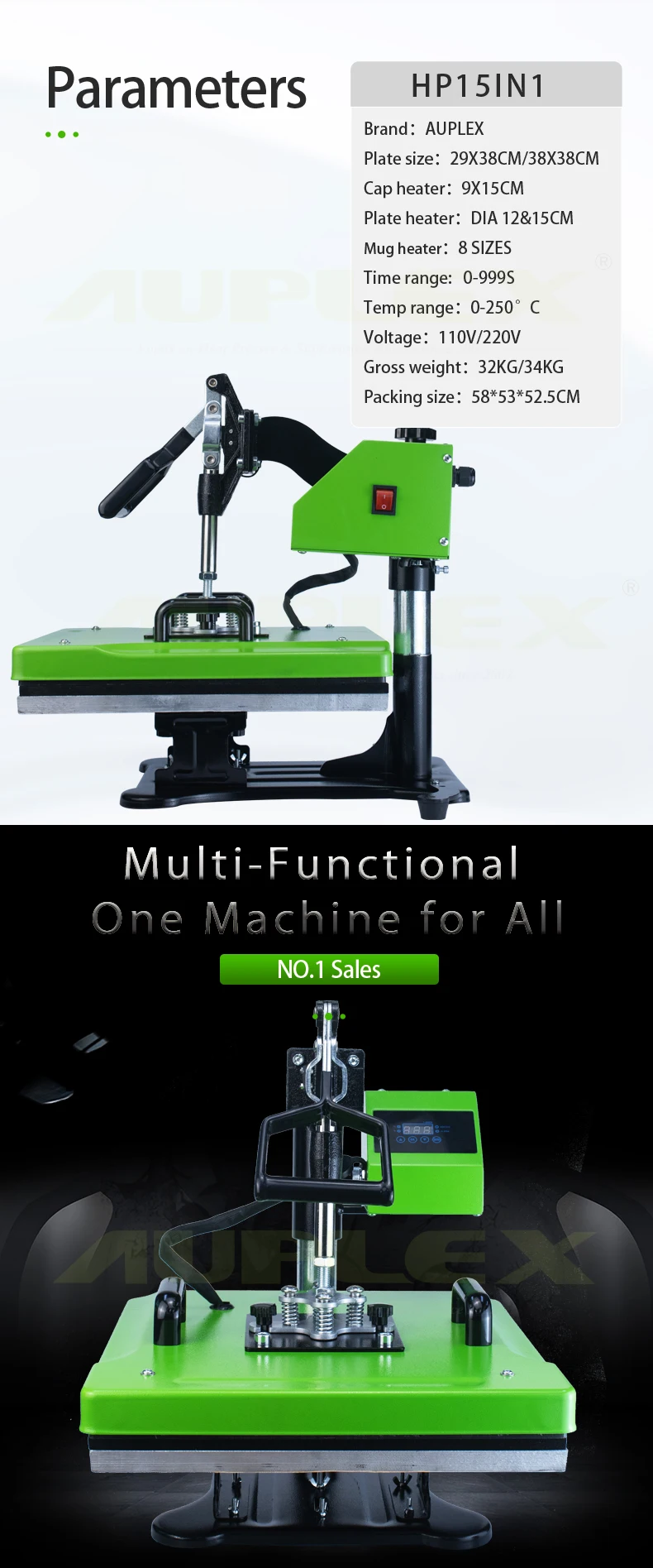 15 in 1 Multi-functional Higher quality heating elements manual digital controller heat press machine