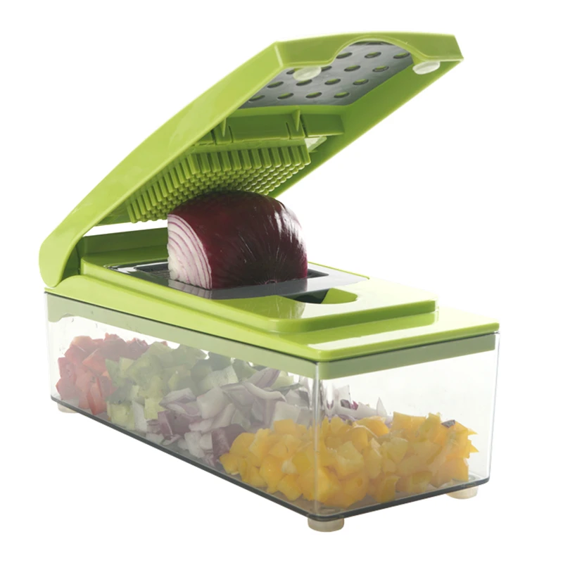 Factory Price Multifunctional Vegetable Onion Chopper with Filter Basket Vegetable Onion Cutter Slicer and Food Dicer