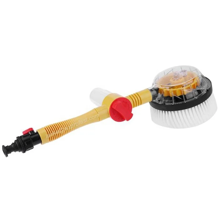 Profast Automatically Rotating Car Wash Brush Tap Water Hose Car Cleaning Kit with Extension Pole Soft Chenille Brush