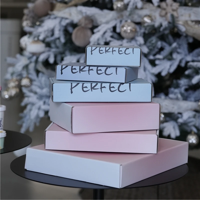 Custom Luxury High Quality Rigid Cardboard Packaging White Pink Paper Gift Boxes