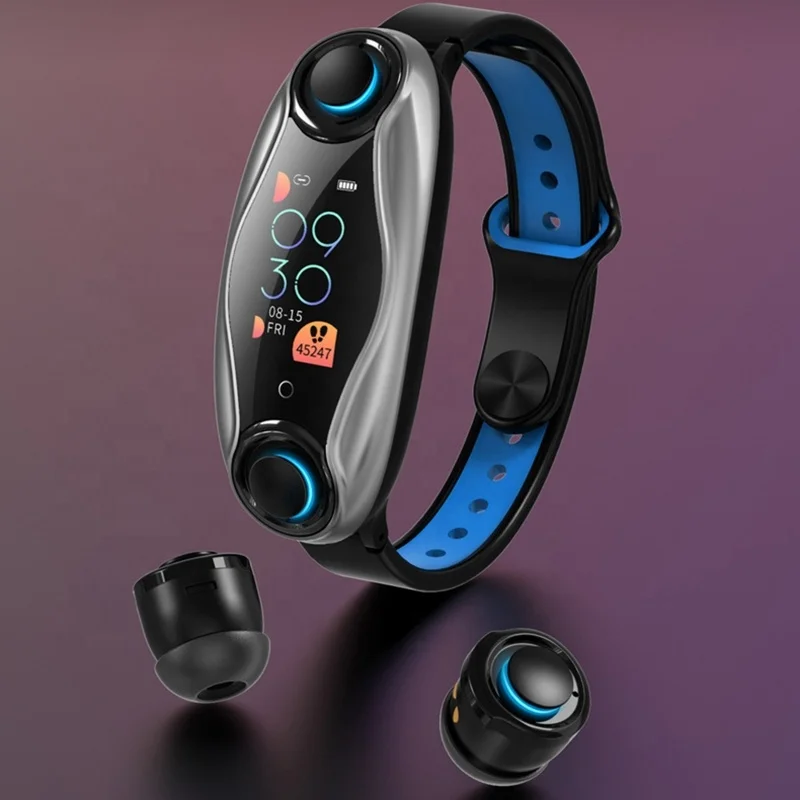 2 in 1 Smart Bracelet Wireless Bluetooths 5.0 Headset Running Wristband Earphone