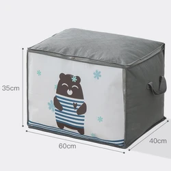 Large Capacity Breathable Organizer With Reinforced Handle Non-woven Clothes Storage Bags For Comforter Blanket Bedding Foldable