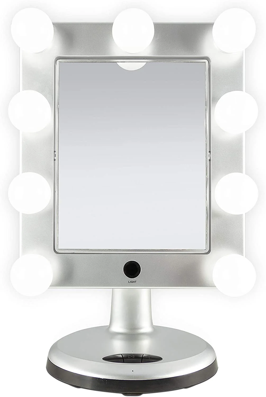 LED Variable 3 Color Lighted Dual-Sided 5X/1X Magnification Bluetooth Vanity Beauty Makeup Hollywood-Style Mirror