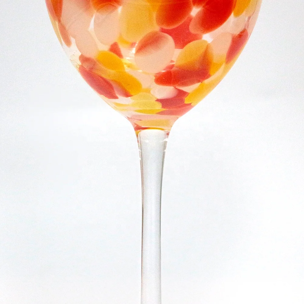 LANGXU 600ml large long stem tortoise leopard print design wine glass set hand made wine glasses for party gift