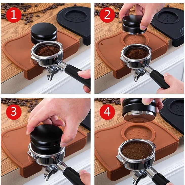 Wholesale Custom Different Types Safe Espresso Tamping Mat Silicone Barista Espresso Coffee Tamper Mat Pad
