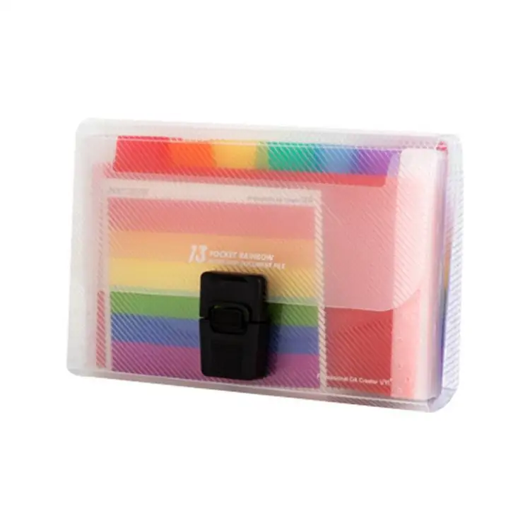 
A6 File Folder, 13 Pockets Rainbow Expanding Folder Mini Index Accordion Folder Organizer for Files Documents Cards 