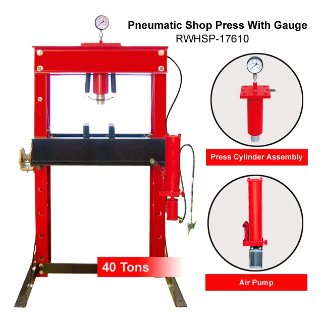 40 тонн гидравлический цилиндр ручной шоп-пресс для ремонта автомобилей CE пневматический с манометром